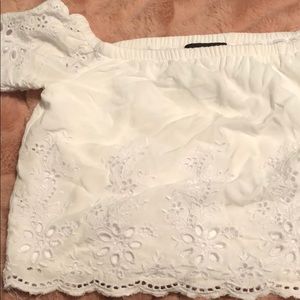 White lace crop top